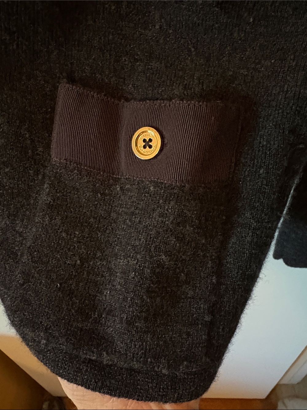 Juicy Couture Y2K Vintage Charcoal Wool fitted V-neck button cardigan - Picture 5 of 8